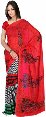 

Jaipur Kurti Printed Daily Wear Georgette Saree(Multicolor), Orange