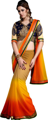 

Lovely Look Embroidered Daily Wear Georgette Saree(Beige, Yellow)
