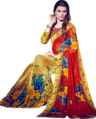 

Khushali Self Design, Printed Fashion Georgette Saree(Red, Beige, Multicolor), Beige;multicolor;red