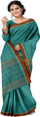 

Javuli Woven Chettinadu Handloom Cotton Saree(Green)