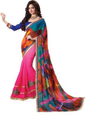

Ridham Sarees Printed Fashion Georgette Saree(Multicolor)