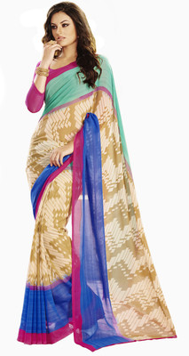 

Parisha Printed Daily Wear Georgette Saree(Beige, Multicolor), Beige & multi
