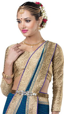 

Jiya Self Design Fashion Georgette Saree(Blue)