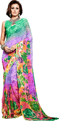 

Lovely Look Printed Daily Wear Georgette Saree(Multicolor), Multi