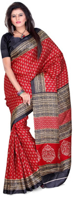 

Cenizas Printed Fashion Art Silk Saree(Red)