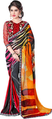 

Parisha Embroidered Fashion Georgette Saree(Grey)