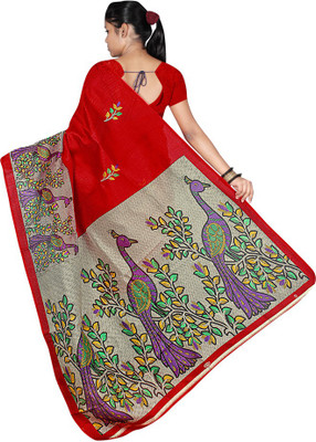 

Indian Wear Online Printed Fashion Cotton Saree(Red)