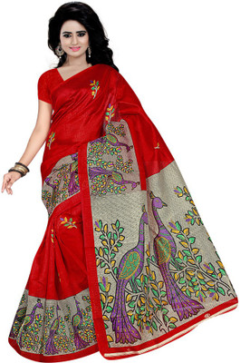 

Party Wear Dresses Printed Fashion Cotton Saree(Red)