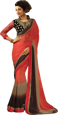 

Jiya Self Design, Embroidered Fashion Georgette Saree(Multicolor)