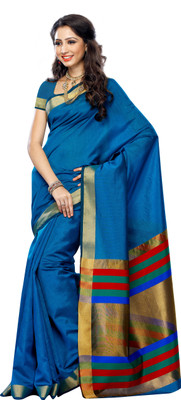 

Mimosa Woven Kanjivaram Raw Silk Saree(Light Blue), Ananda