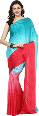 

Aksara Self Design Daily Wear Crepe Saree(Multicolor), Red and blue