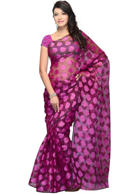 

JTInternational Self Design Fashion Jacquard Saree(Purple)