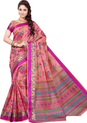 

M.S.Retail Printed Gadwal Cotton Saree(Pink)