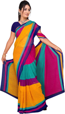 

Vardan Prints Printed Fashion Georgette Saree(Brown, Purple)