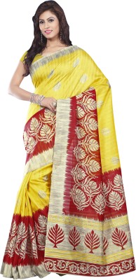 

Jiya Self Design, Printed Fashion Art Silk Saree(Yellow, Red), Red;yellow