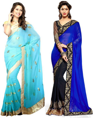 

Stylezone Self Design Fashion Chiffon Saree(Pack of 2, Multicolor)