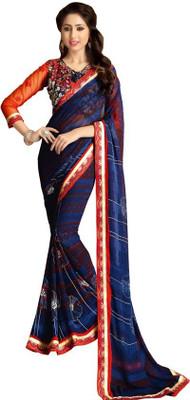 

Kintu Designs Pvt. Ltd. Self Design Fashion Georgette Saree(Blue)