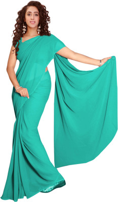 

Vardan Prints Plain Fashion Georgette Saree(Green)