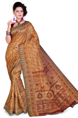 

Cenizas Printed Fashion Cotton Saree(Multicolor), Brown
