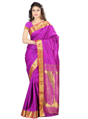 

Lovely Look Printed Daily Wear Art Silk Saree(Pink, Yellow), Pink & gold