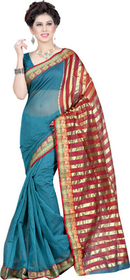 

Sanju Sarees Solid Fashion Art Silk Saree(Blue)