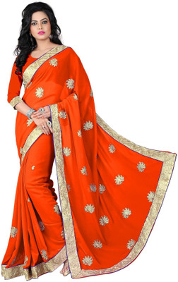 

Vishakha Fashion Embroidered Fashion Georgette Saree(Orange)