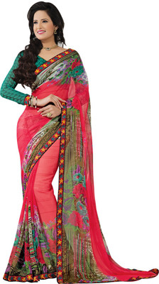 

Saara Printed Fashion Georgette Saree(Pink)
