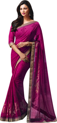 

Vishal Solid Fashion Chiffon Saree(Pink)