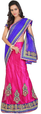 

JTInternational Self Design Bollywood Georgette Saree(Light Green, Purple)