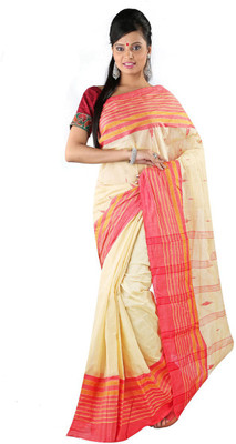 

Hawai Self Design Tant Handloom Cotton Saree(Beige)