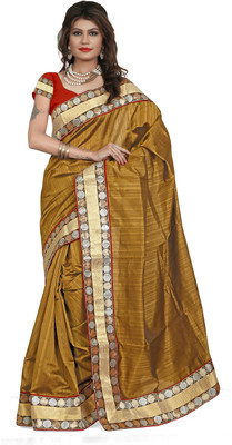 

Weavedeal Embellished Banarasi Art Silk Saree(Brown)