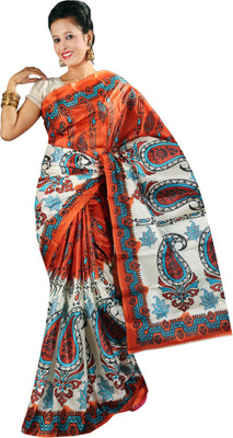 

Anushree Saree Self Design Fashion Silk Saree(Multicolor), White-green