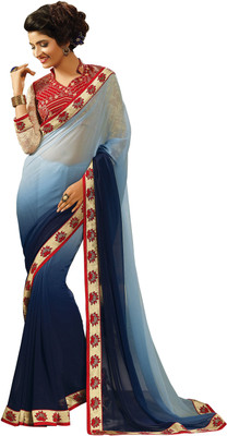 

Khushali Self Design, Embroidered Fashion Georgette Saree(Blue, Red, Beige, Multicolor), Beige;blue;multicolor;red