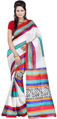 

Softdeal Printed Bhagalpuri Printed Silk Saree(Red, Blue), Blue;red