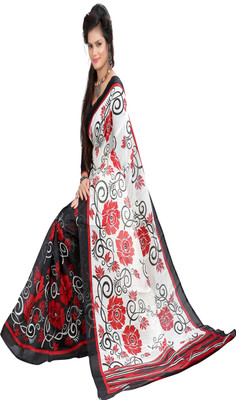 

Indrani Printed Bhagalpuri Art Silk Saree(Black)