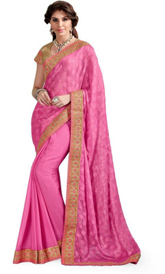 

Ashika Printed Fashion Satin Saree(Pink), Hot pink