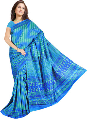 

Parisha Printed Fashion Tussar Silk Saree(Blue, Multicolor)