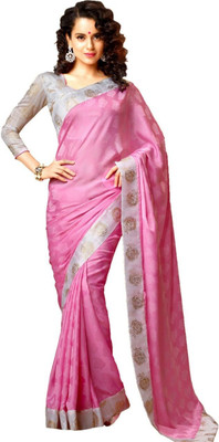

Aksh Fashion Embroidered Bollywood Georgette Saree(Pink)