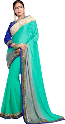 

Brijraj Embellished Fashion Georgette Saree(Green)