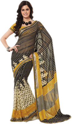 

Indian Wear Online Printed Fashion Pure Chiffon Saree(Multicolor)