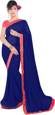 

Dancing Girl Solid Bollywood Georgette Saree(Blue)