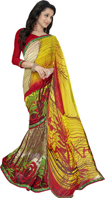 

Khoobee Self Design, Printed Fashion Georgette Saree(Multicolor), Multicolor;red
