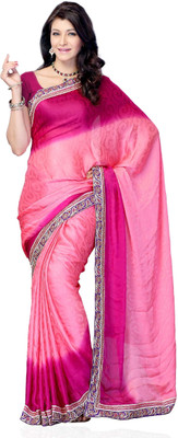 

JTInternational Geometric Print Fashion Georgette Saree(Pink)