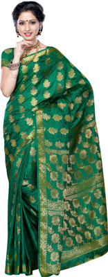 

Mimosa Printed Kanjivaram Tussar Silk Saree(Green)