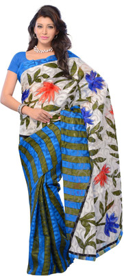 

JTInternational Printed Fashion Art Silk Saree(Multicolor), Teal