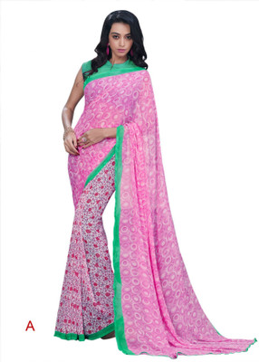 

Hi-Choice Printed Fashion Georgette Saree(Pink)