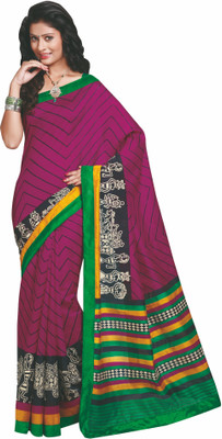

Ishin Printed Fashion Cotton Saree(Pink), Mulitcolor