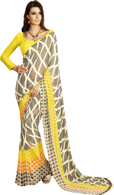 

Khoobee Self Design, Printed Fashion Georgette Saree(Yellow, Multicolor), Multicolor;yellow