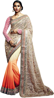 

Vishal Solid Fashion Georgette Saree(Orange)