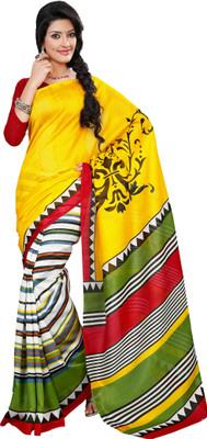 

JTInternational Printed Bhagalpuri Silk Saree(Multicolor)